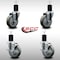 Service Caster 4'' SS Gray Poly Wheel Swivel 1-3/4'' Expanding Stem Caster Set 2 Brakes, 4PK SCC-SSEX20S414-PPUB-2-TLB-2-134 - alternate 3